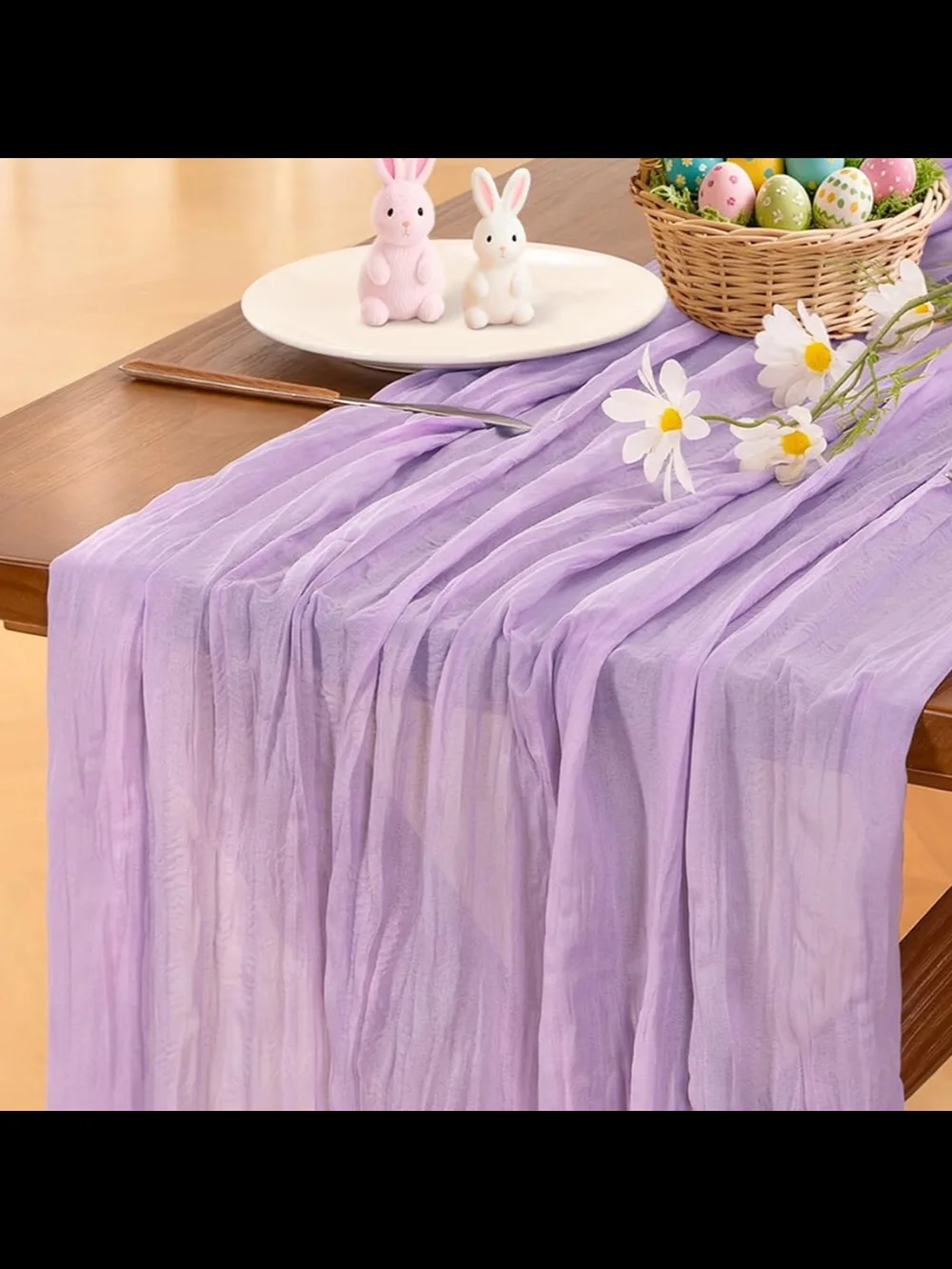 Lavender Sheer Table Runner - Home Dining